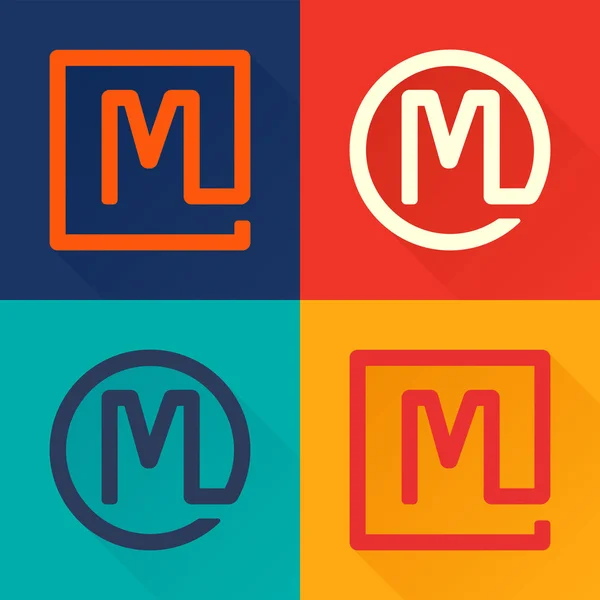 M letra logotipo plano —  Vetores de Stock