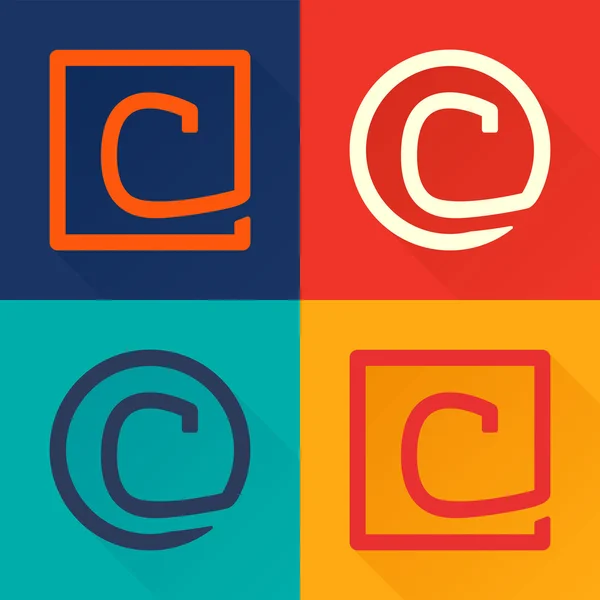 C letter plat logo — Stockvector