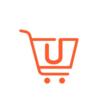 Alışveriş sepeti simgesi ile U harfi.
