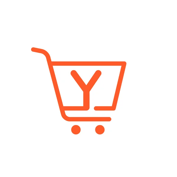 Y letter with Shopping cart icon. — Stock Vector