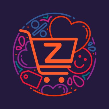 Z letter with shopping cart icon 