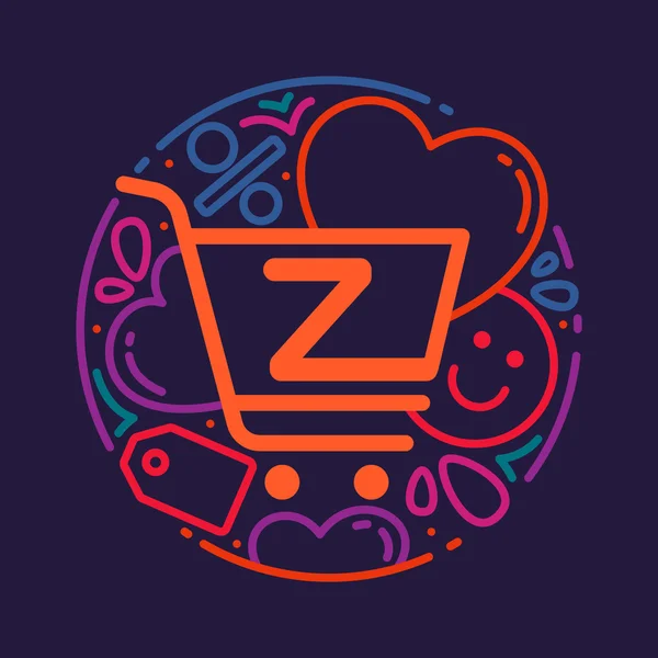 Z letter with shopping cart icon — Wektor stockowy