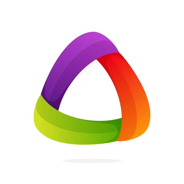 Logotipo triangular. Ícone de loop infinito triplo . —  Vetores de Stock