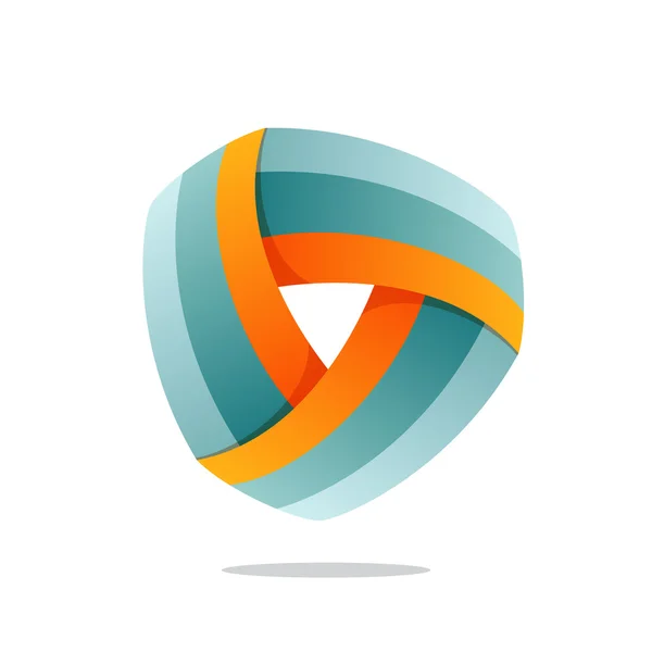 Triangle logo. Triple infinite loop icon. — Stock Vector