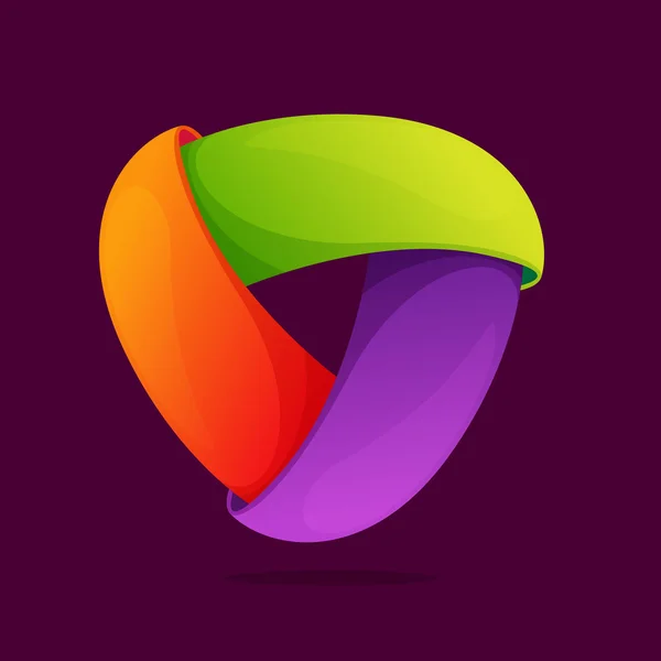 Logotipo triangular. Ícone de loop infinito triplo . —  Vetores de Stock