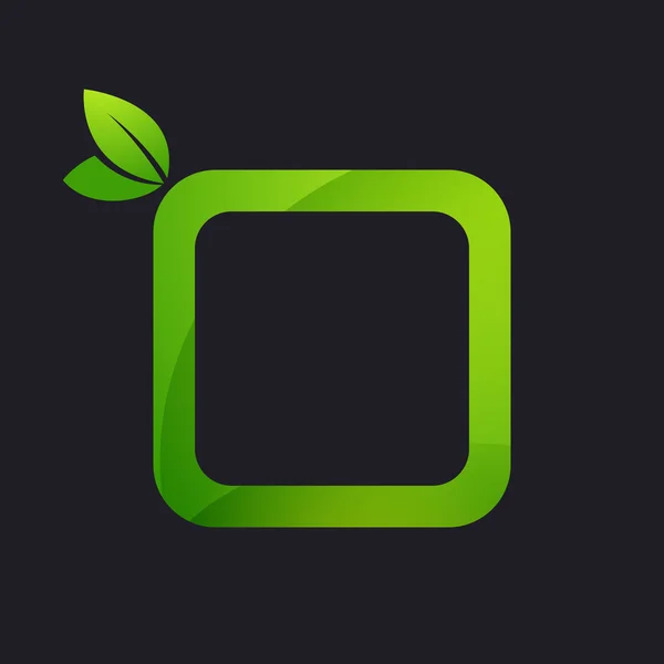 Ekologia kwadrat i zielone liście. — Wektor stockowy