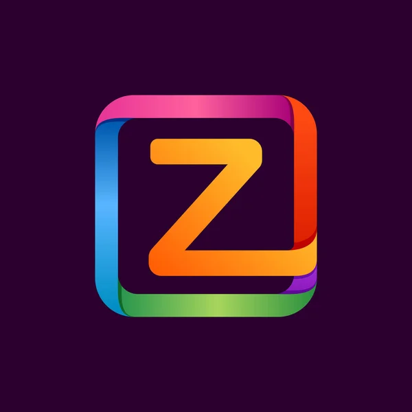 Z betű színes logó négyzet. — Stock Vector