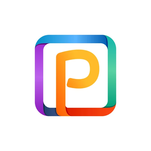 P letter logo in square. — Stock Vector