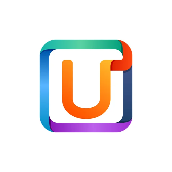 Logotipo de letra U en cuadrado . — Vector de stock