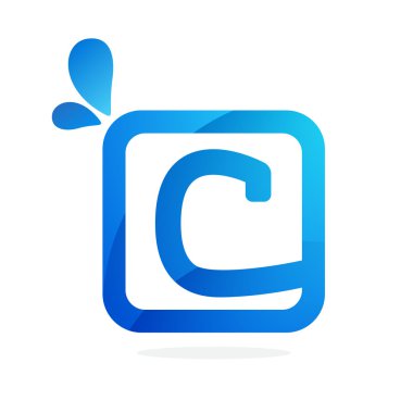 Mavi damlaile kare C harf logosu.