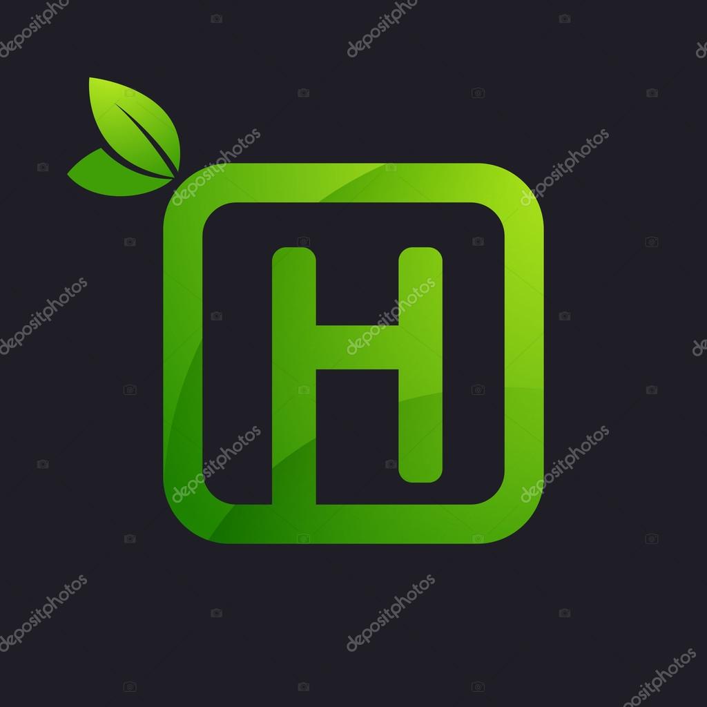 Square Font style, vector design template elements for your  ecology app icon or corporate identity.