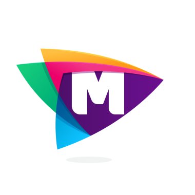 Harf M logosu üçgen Kavşağı simgesi.