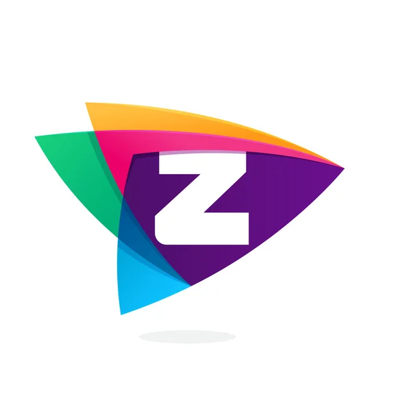 Letra Z logo en triángulo icono de intersección . — Vector de stock