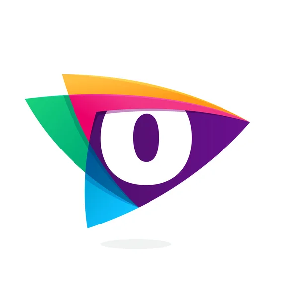 Bogstavet O logo i trekant skæringsikon . – Stock-vektor