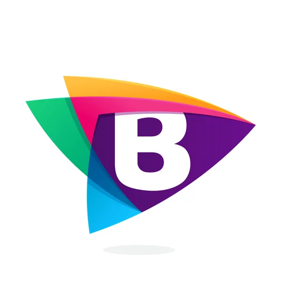 Písmeno B logo v průsečíku ikonu trojúhelníku. — Stockový vektor