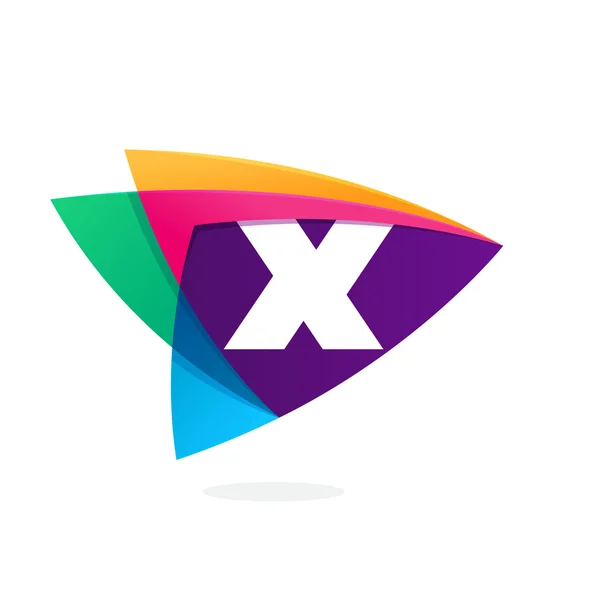 Lettera X logo in icona triangolo intersezione . — Vettoriale Stock