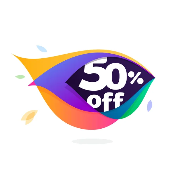 Sale logo in peacock feather icon. — Stock Vector