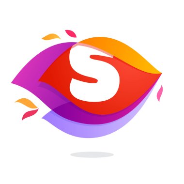 Letter S logo in flame intersection icon. clipart