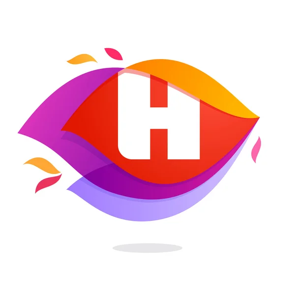 Letra H logotipo en el icono de intersección de llama . — Archivo Imágenes Vectoriales
