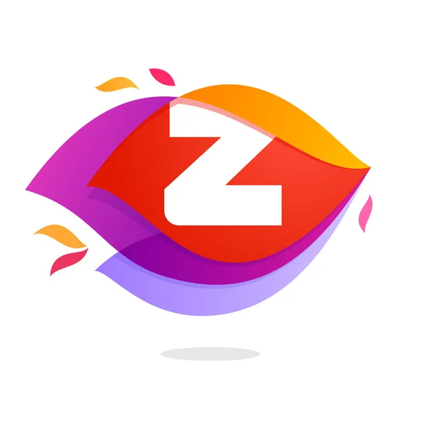 Letter Z logo in flame intersection icon. — Stock Vector
