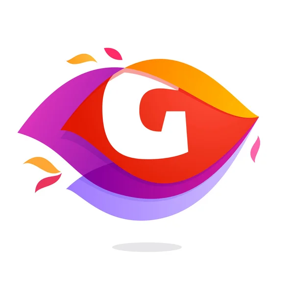 Letra G logotipo en el icono de intersección de llama . — Vector de stock