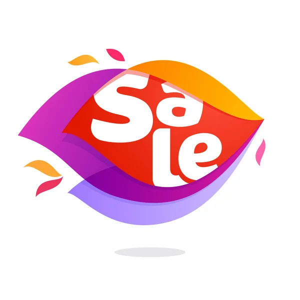 Sale logo in flame intersection icon. — Stock Vector