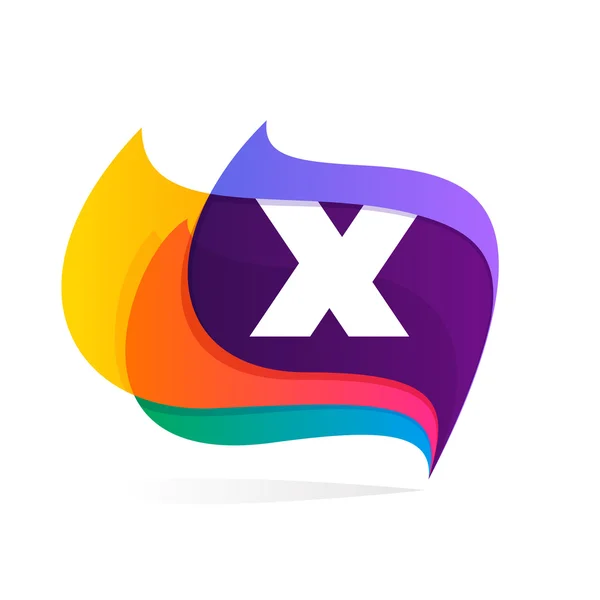 Letra X logo en pluma o banderas icono . — Archivo Imágenes Vectoriales