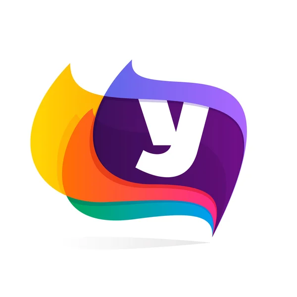 Letter Y logo in feather or flags icon. — Stock Vector