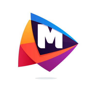 Harf M logosu üçgen Kavşağı simgesi.