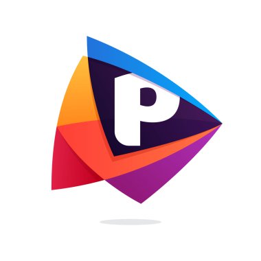 P harfi logo üçgen Kavşağı simgesi.