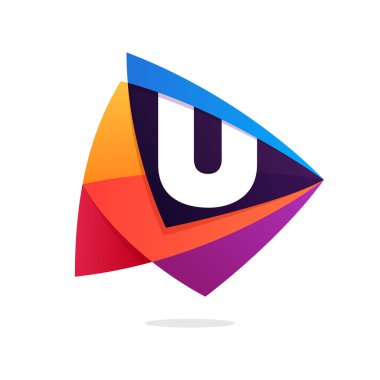 U harfi logo üçgen Kavşağı simgesi.