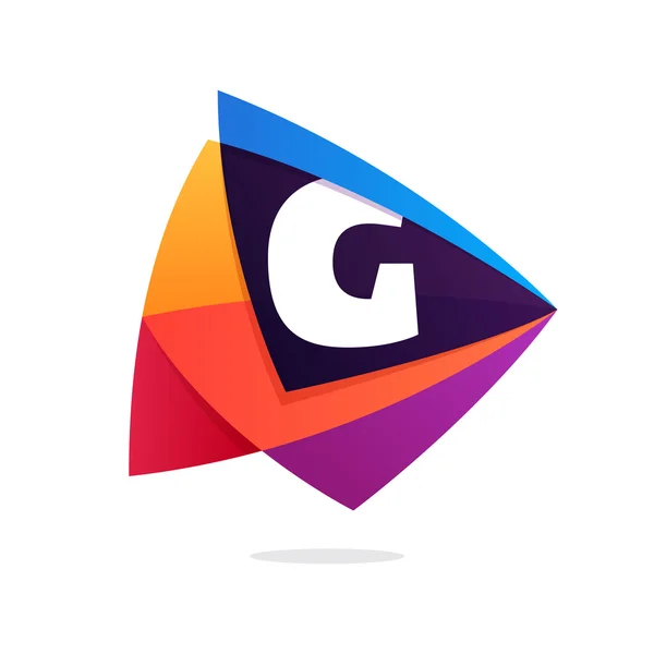Letter G logo in triangle intersection icon. — Stock Vector
