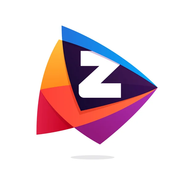 三角形交差点のアイコンで Z の文字ロゴ. — ストックベクタ