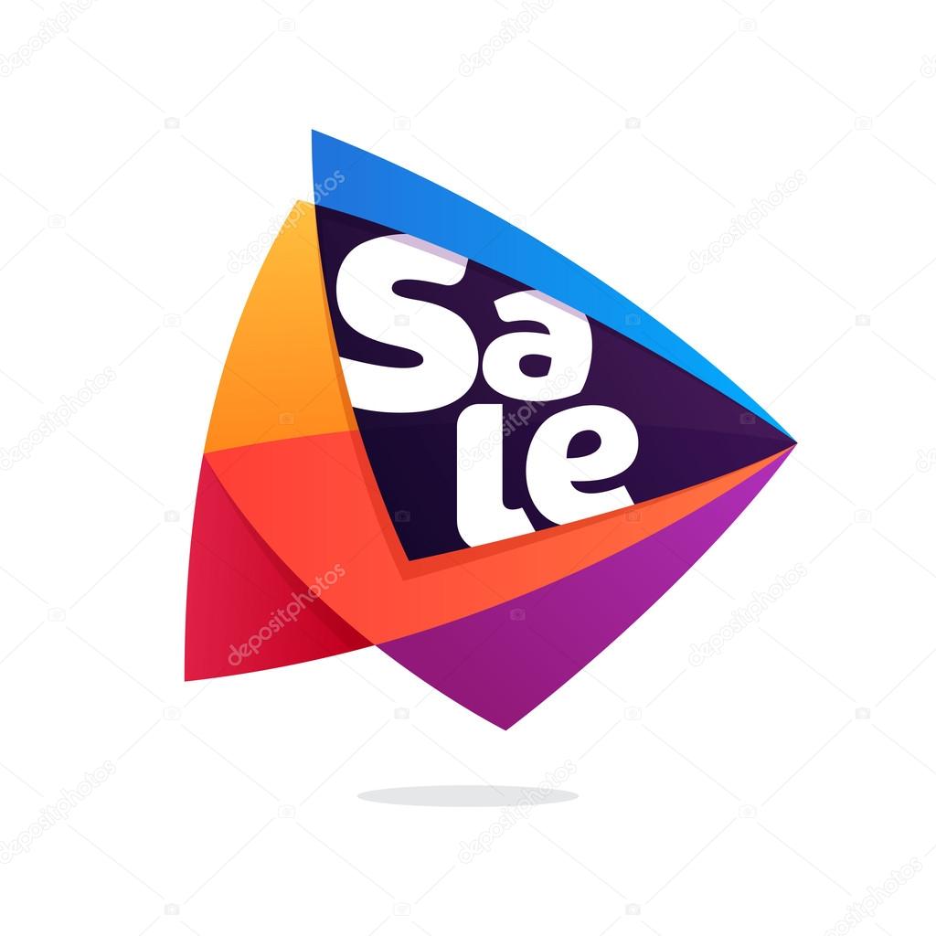 Multicolor vector letters for app icon, corporate identity, card, labels or posters.