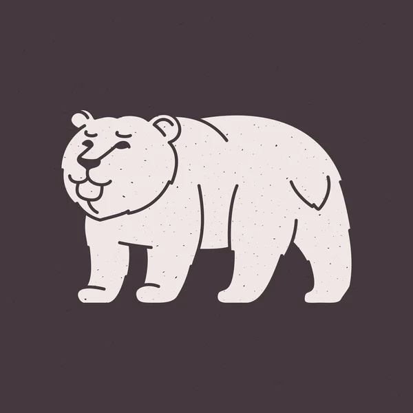 Vintage logo de carácter oso plano . — Vector de stock