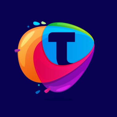 Mektup T logo üçgen Kavşağı simgesi.