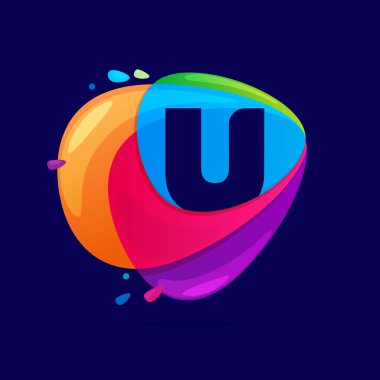 U harfi logo üçgen Kavşağı simgesi.