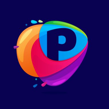 P harfi logo üçgen Kavşağı simgesi.