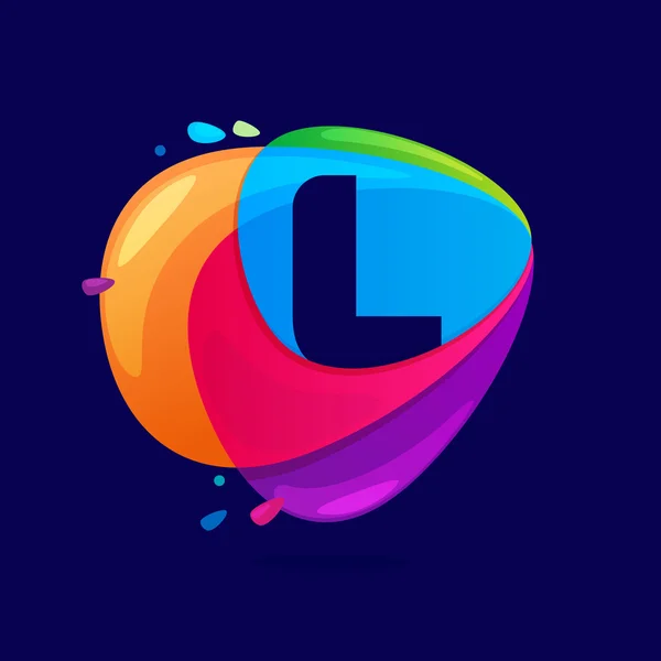 Letter L-logo in doorsnede driehoekje. — Stockvector