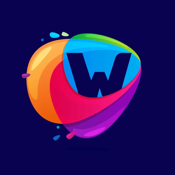 Písmeno W logo v průsečíku ikonu trojúhelníku. — Stockový vektor
