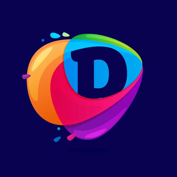 Písmeno D logo v průsečíku ikonu trojúhelníku. — Stockový vektor