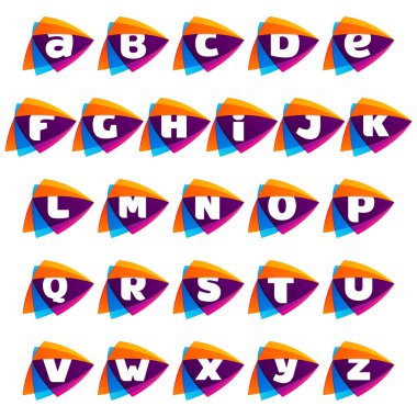 Alfabe logo oyun düğme simgesine dönüşür. Üçgen Kavşağı simgesini.