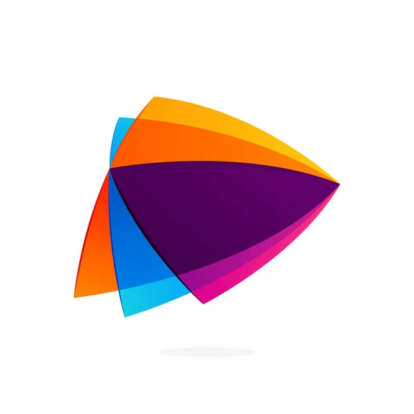 Logo del botón de reproducción. Icono de intersección de triángulo . — Vector de stock