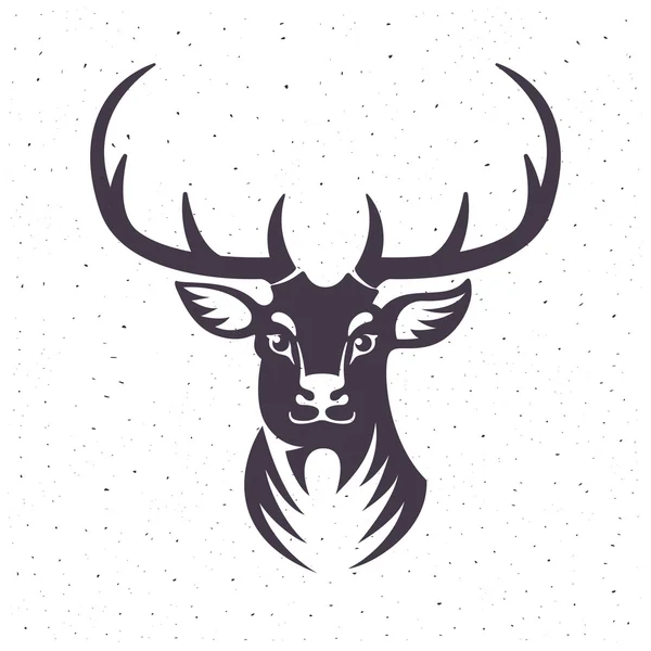 Логотип старинного плоского оленя . — стоковый вектор