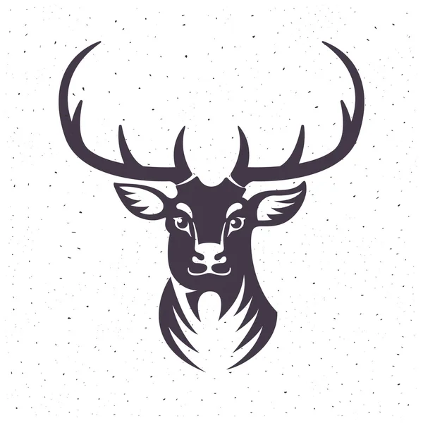 Vintage venado plano carácter logo . — Vector de stock