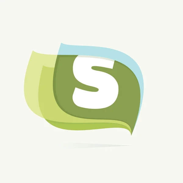 Логотип буквы S в листьях или флагах . — стоковый вектор