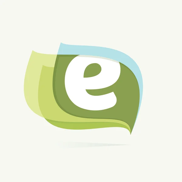 Letter E logo in leaves or flags icon. — Stock Vector