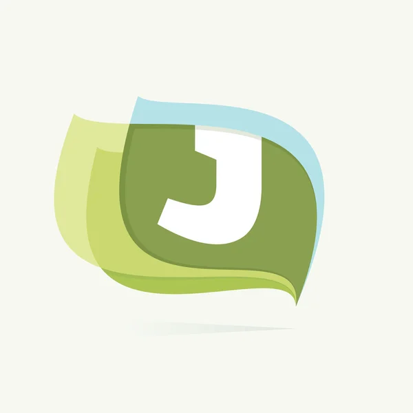 Логотип буквы J в листьях или флагах . — стоковый вектор