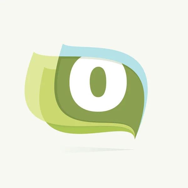 Γράμμα O λογότυπο σε φύλλα ή σημαίες εικονίδιο. — Διανυσματικό Αρχείο