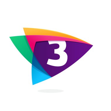 Üç numaralı logo üçgen Kavşağı simgesi. 